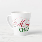 Tasse Latte Joyeux texte de Noël (Angle gauche)