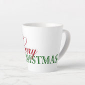 Tasse Latte Joyeux texte de Noël (Angle droit)
