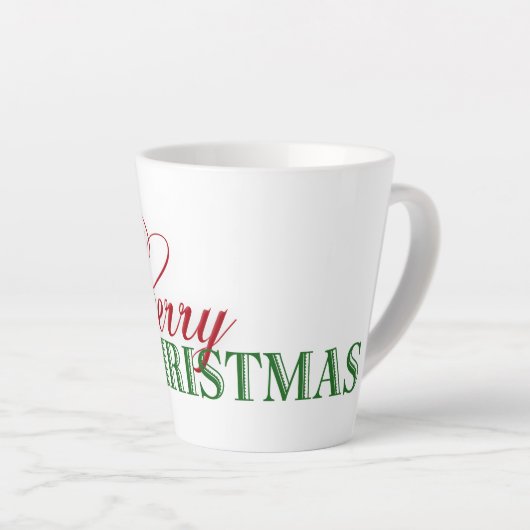 Tasse Latte Joyeux texte de Noël (Angle droit)