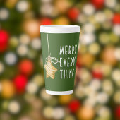 Tasse Latte Joyeux Tout Étoile Ornement Noël Vert