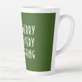 Tasse Latte Joyeux Tout Étoile Ornement Noël Vert (Droite)