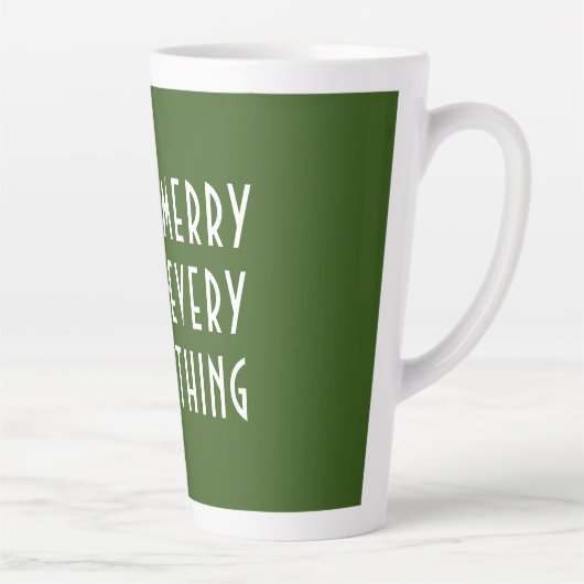 Tasse Latte Joyeux Tout Étoile Ornement Noël Vert (Droite)