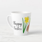 Tasse Latte Joyeux vacances de lapin de Pâques saisonnière (Angle gauche)