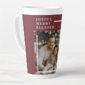 Tasse Latte Joyful Merry Blessed Christmas Photo (Angle gauche)