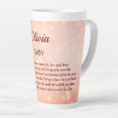 Tasse Latte Juillet Birthstone Ruby design (Angle droit)