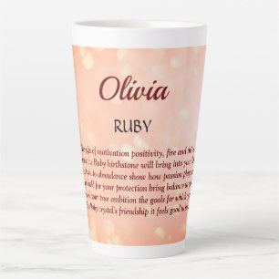 Tasse Latte Juillet Birthstone Ruby design
