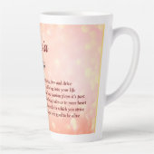 Tasse Latte Juillet Birthstone Ruby design (Droite)