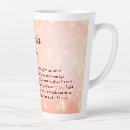 Tasse Latte Juillet Birthstone Ruby design (Droite)