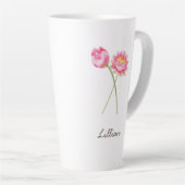 Tasse Latte Juillet Mois de naissance Lys d'eau fleurie (Angle droit)