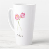 Tasse Latte Juillet Mois de naissance Lys d'eau fleurie (Angle gauche)