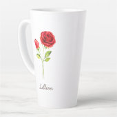 Tasse Latte Juin Mois de naissance Rose (Angle gauche)
