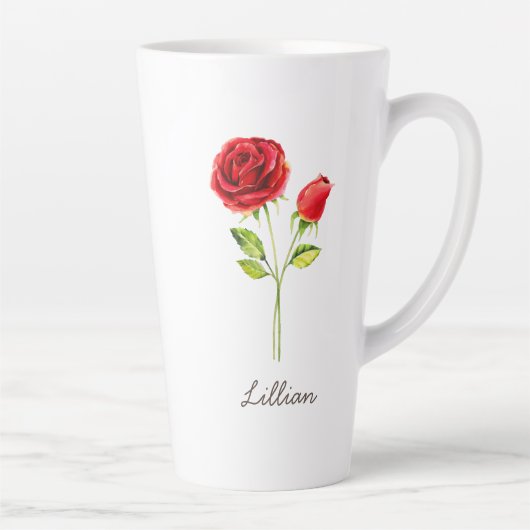 Tasse Latte Juin Mois de naissance Rose (Droite)