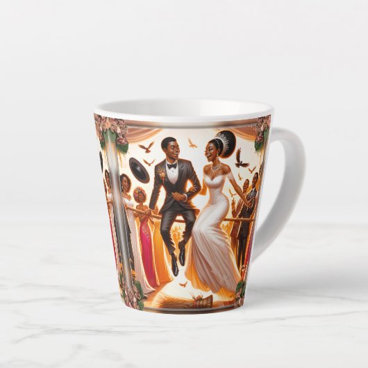 Tasse Latte Jumping Ensemble Pour Aimer Pour Toujours Mariage (Angle droit)