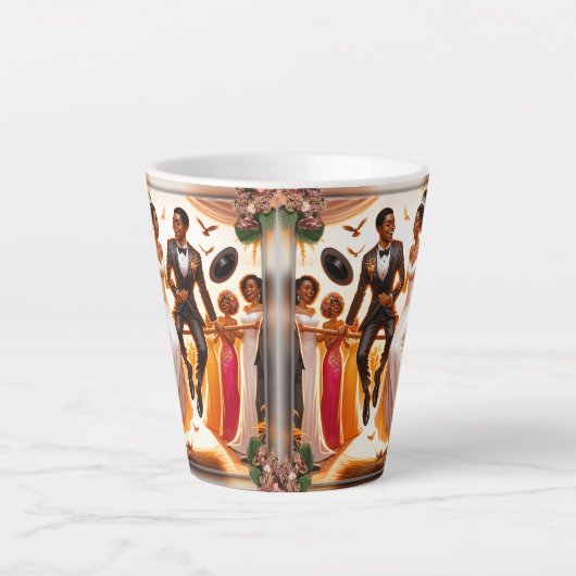 Tasse Latte Jumping Ensemble Pour Aimer Pour Toujours Mariage (Devant)