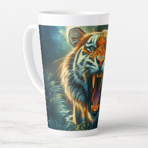 Tasse Latte Jungle au clair de lune de tigres