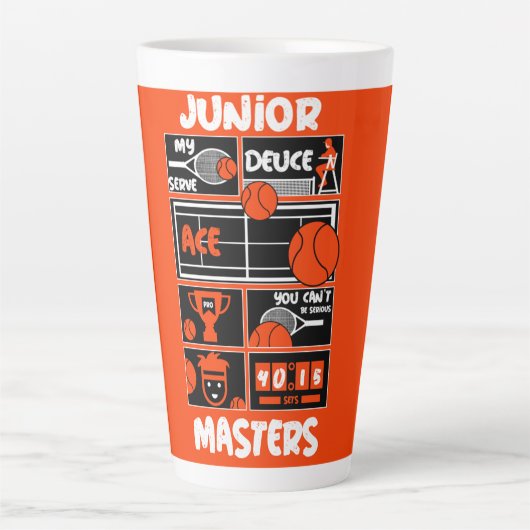 Tasse Latte Junior Boys Tennis Player (Devant)