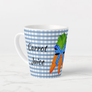 Tasse Latte Jus de Carotte à Carreaux Bleus de Style Ferme