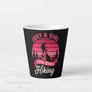 Tasse Latte Juste une fille qui aime la randonnée aventure en
