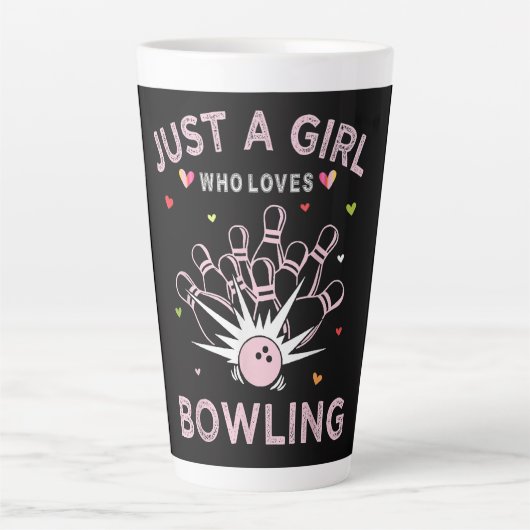 Tasse Latte Juste Une Fille Qui Aime Le Bowling (Devant)