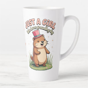 Tasse Latte Juste une fille qui aime le jour de la marmotte 