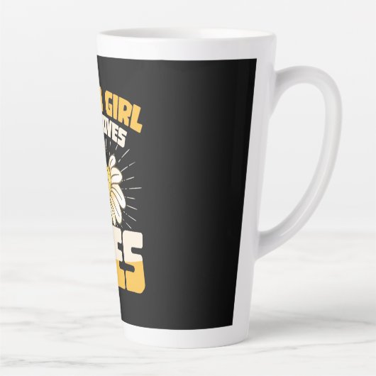 Tasse Latte Juste une fille qui aime les abeilles (Droite)