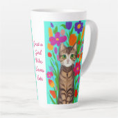 Tasse Latte Juste une fille qui aime les chats | Art populaire (Angle droit)