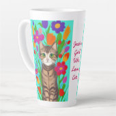 Tasse Latte Juste une fille qui aime les chats | Art populaire (Angle gauche)