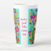Tasse Latte Juste une fille qui aime les chats | Art populaire (Devant)