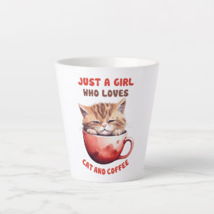 Tasse Latte Juste une fille qui aime les chats et le café (2)