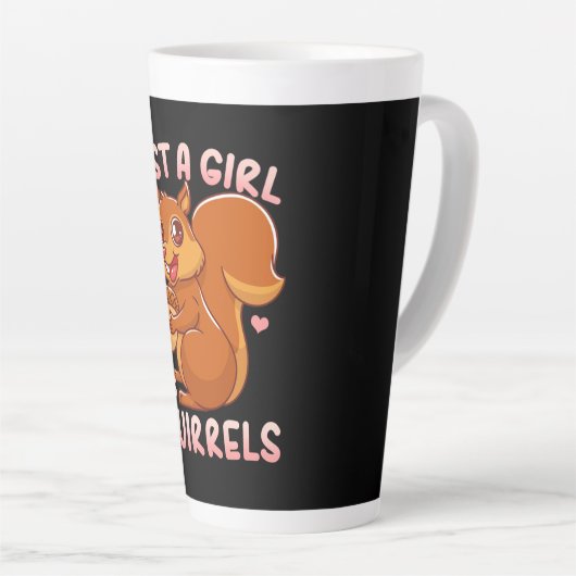 Tasse Latte Juste une fille qui aime les écureuils (Angle droit)
