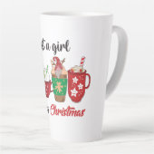 Tasse Latte Juste une fille qui aime Noël (Angle droit)