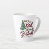 Tasse Latte Juste une fille qui aime Noël (Angle droit)