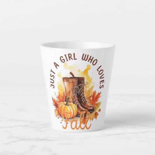 Tasse Latte Juste Une Fille Qui Aime Tomber (Devant)
