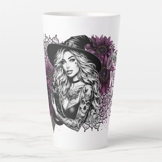 Tasse Latte Juste Une Sorcière (Devant)