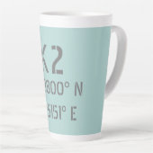 Tasse Latte K2 Latitude et longitude (Angle droit)