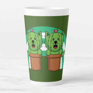 Tasse Latte Kawaii Cute Cat Cactus Plante Animal
