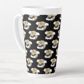 Tasse Latte Kawaii Happy Bat Flying on Full Moon Pattern (Angle gauche)