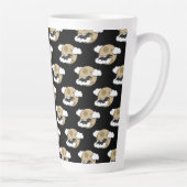 Tasse Latte Kawaii Happy Bat Flying on Full Moon Pattern (Droite)
