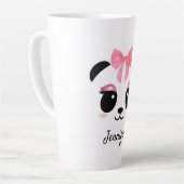 Tasse Latte Kawaii panda mignonette cils personnalisés (Angle gauche)