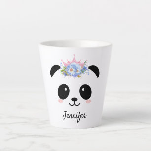 Tasse Latte Kawaii panda reine personnalisée
