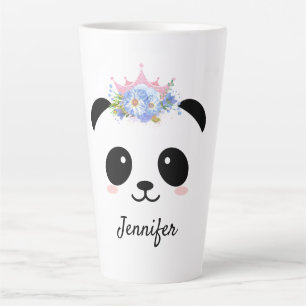 Tasse Latte Kawaii panda reine personnalisée