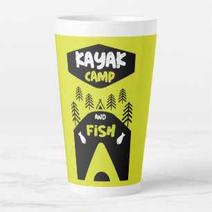 Tasse Latte Kayak poisson et camp de pêche cadeaux voyage de v