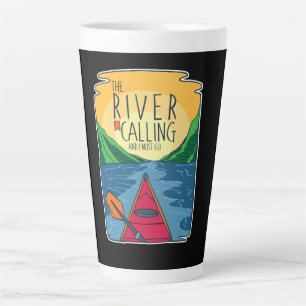 Tasse Latte Kayak - River Appelle Et Je Dois Y Aller