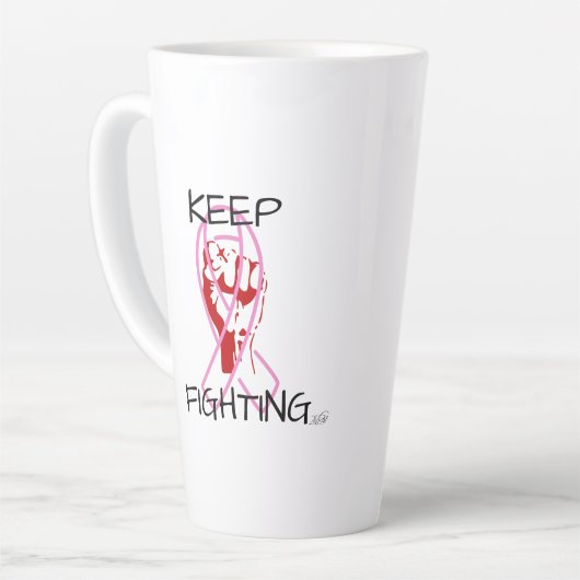 Tasse Latte Keep Fighting (Angle gauche)