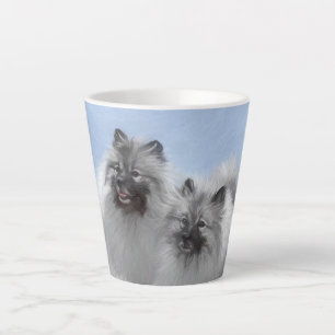 Tasse Latte Keeshond Paire de Kees Peinture Art animal origina