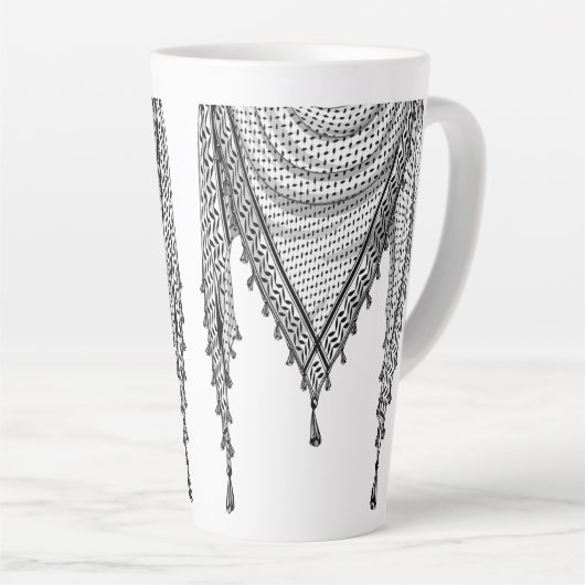 Tasse Latte Keffiyeh Écharpe palestinienne tissu traditionnel (Angle droit)