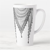 Tasse Latte Keffiyeh Écharpe palestinienne tissu traditionnel (Droite)