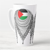 Tasse Latte Keffiyeh Écharpe palestinienne tissu traditionnel (Angle gauche)