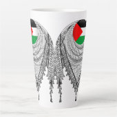 Tasse Latte Keffiyeh Écharpe palestinienne tissu traditionnel (Devant)