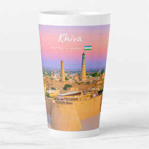 Tasse Latte Khiva, Ouzbékistan - Grande silhouette de la forte